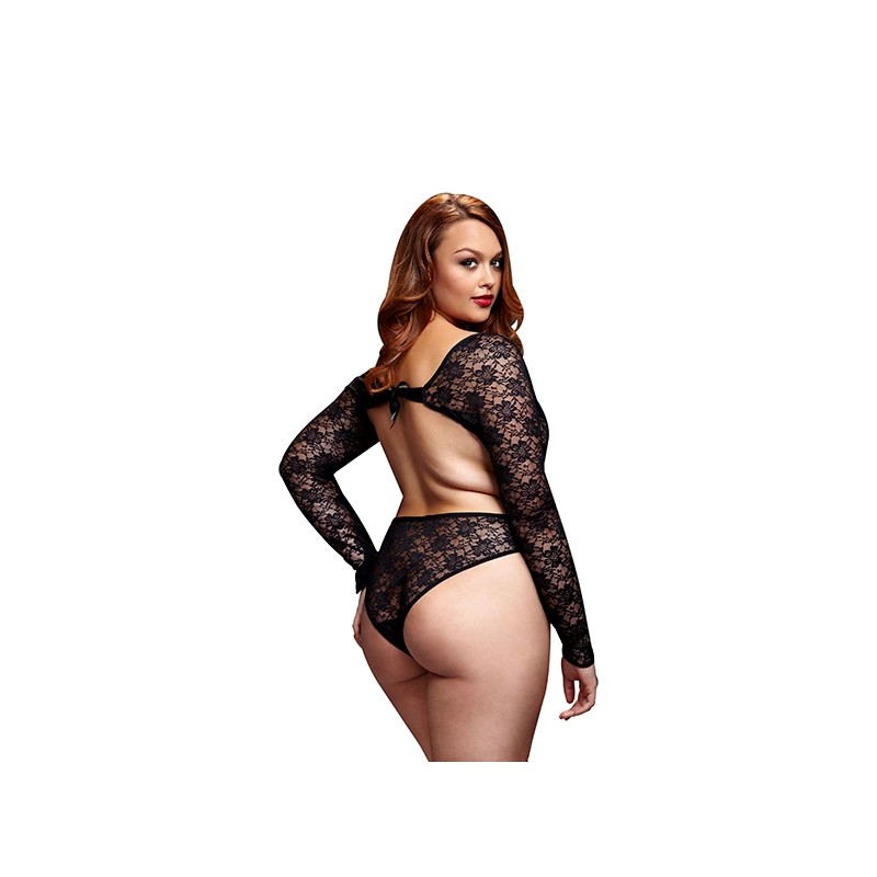 Body - Baci Lace Cutout Teddy Black Queen Size